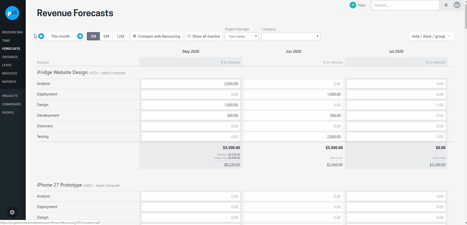 Forecasts page has new layout with new features