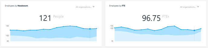 Track the headcount and FTEs of your organisation over time