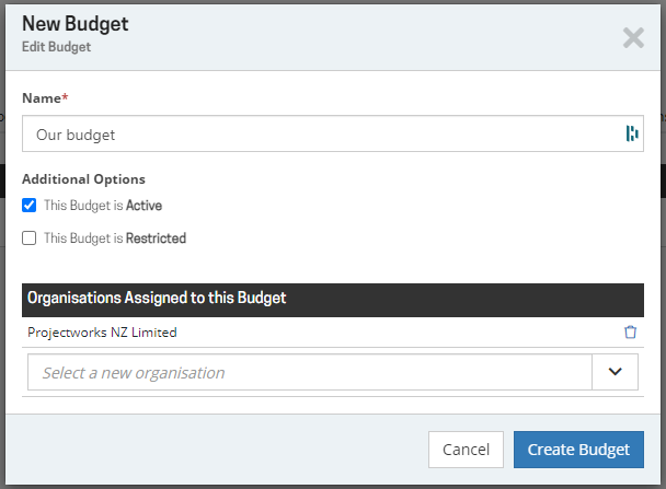 System - Budget Types