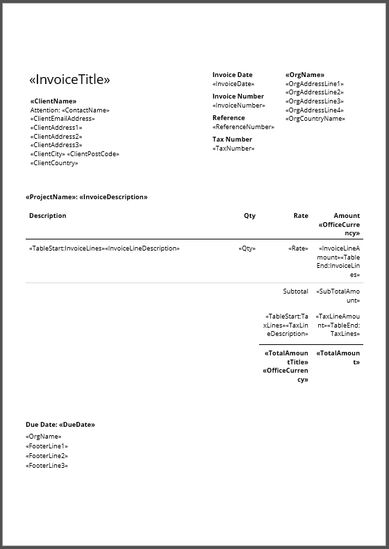 Template - invoice standard