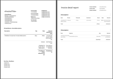 Template - invoice with breakdown