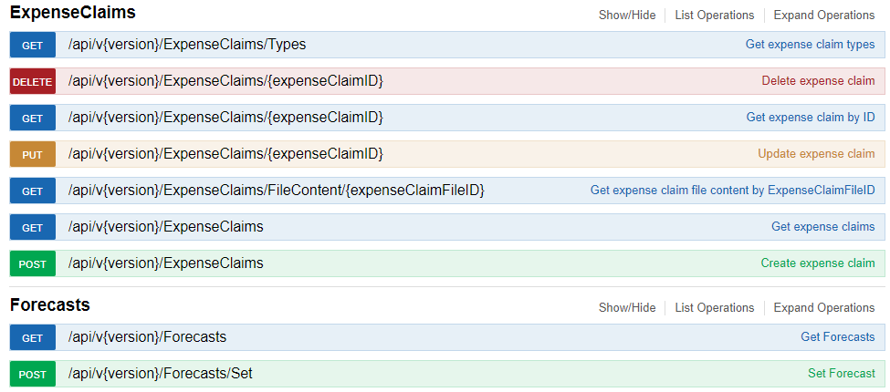 Expense claims and forecasts now available in the API